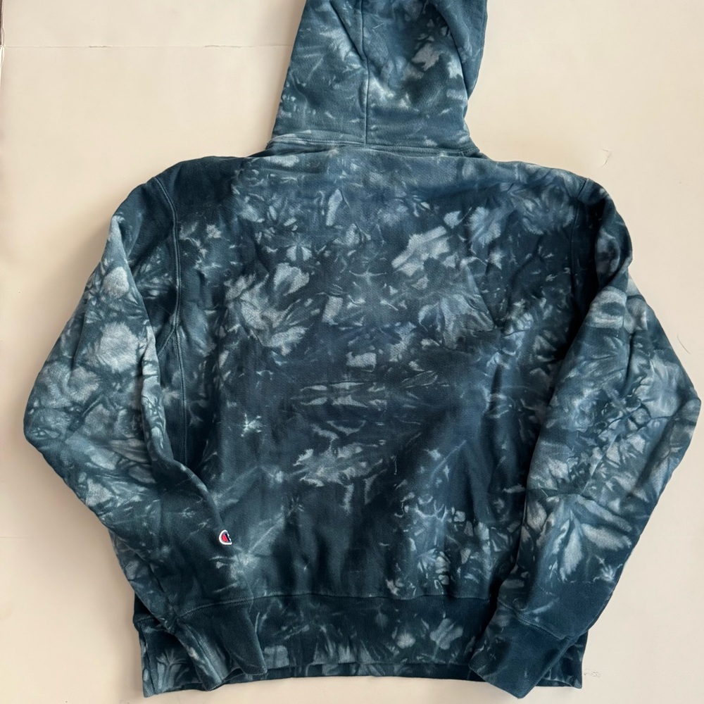 Champion Reverse Weave Tie Dye Hoodie Big “C” Logo Pullover Large - Picture 2 of 7